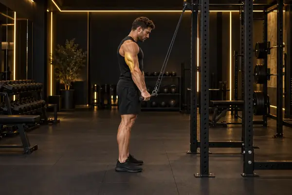Resistance Band Straight-Bar Pushdown
