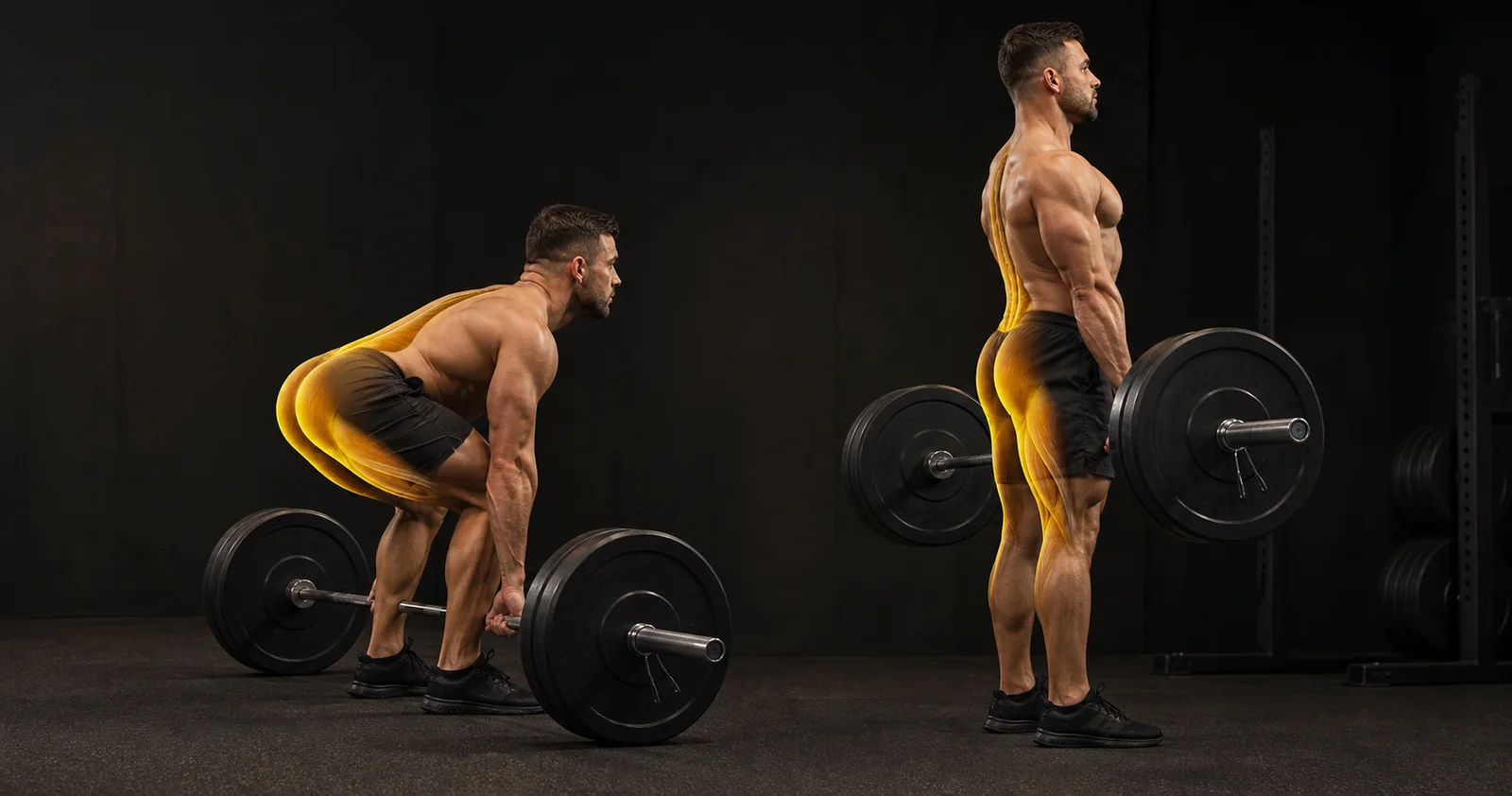 Deadlift start and lockout positions